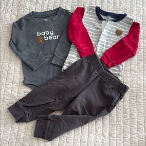 Carter's Gray Matching 3 Piece Set